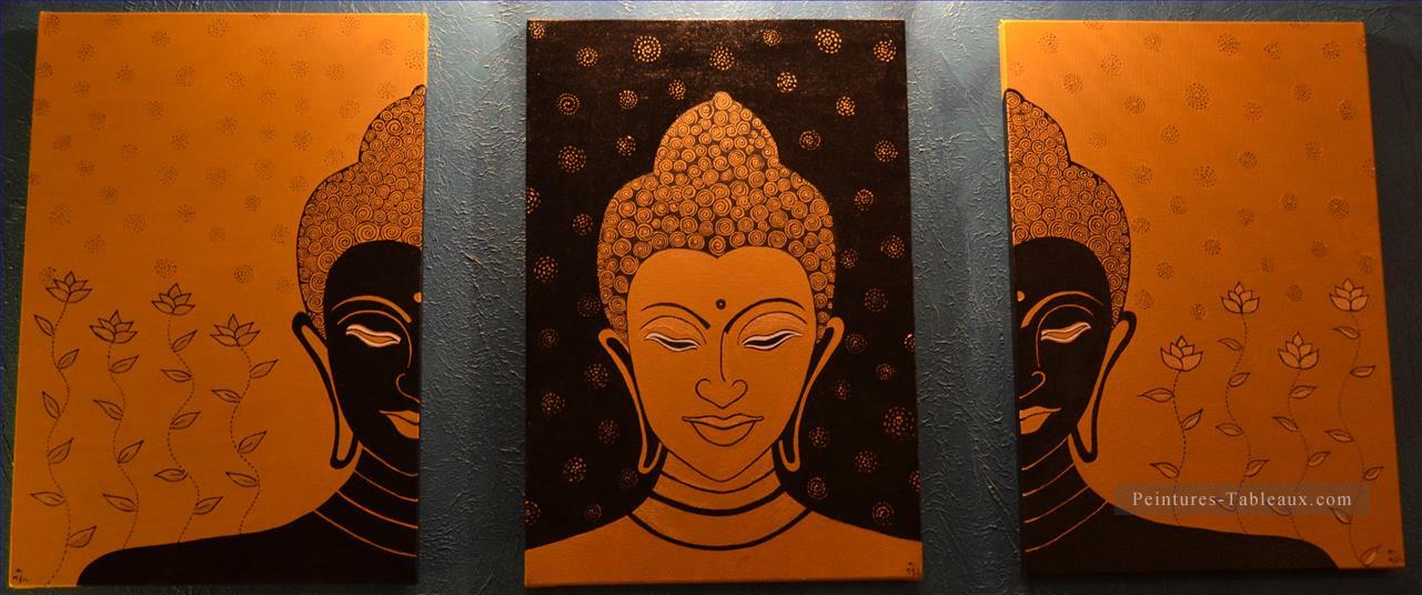 Bouddha dans le bouddhisme orange Peintures à l'huile